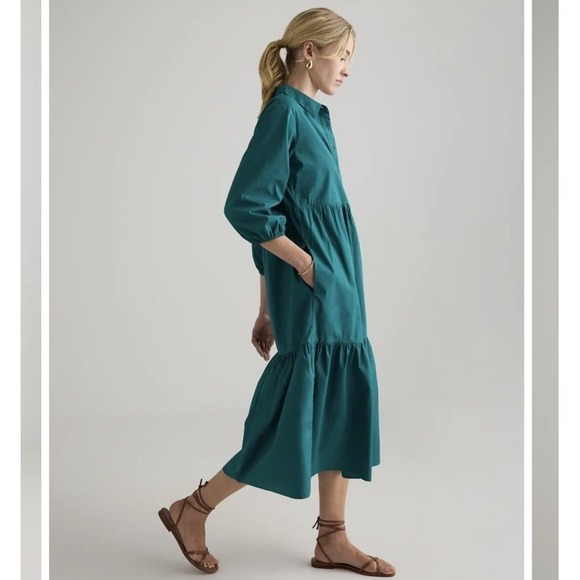 Quince 100% Organic Cotton Poplin Midi Tunic Dress, Women's Size Large - Picture 5 of 12